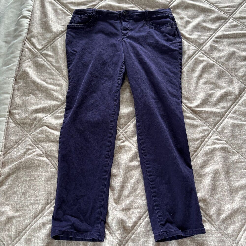 Gloria Vanderbilt: Ankle Grazer Pants Women's Size 8 Purple Stretch Denim Jeans